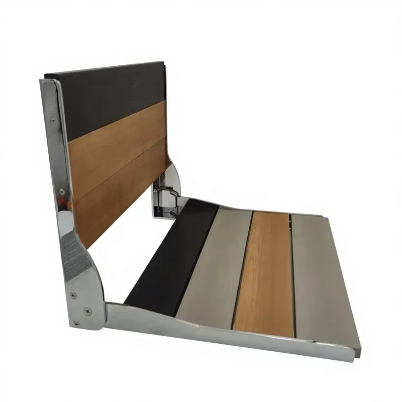Wall Mounted Folding Shower Seat Aluminum Alloy Modern Bathroom Bench Foldable Bathtub Chair for Elderly Safety Support Stool