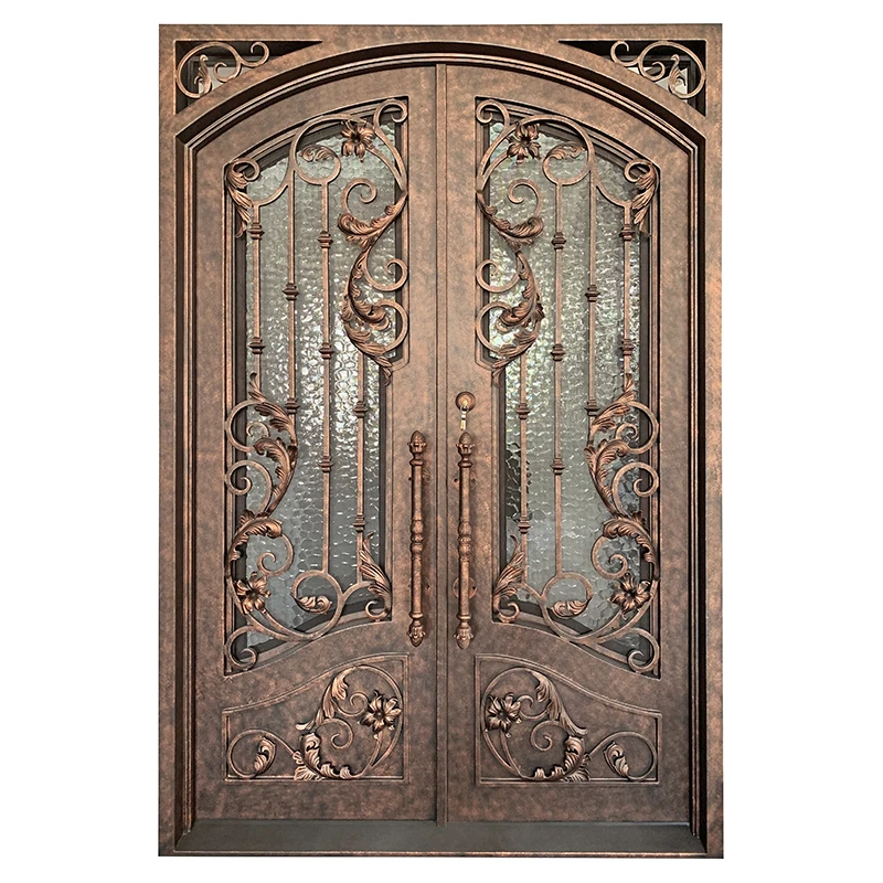 

Wholesale Front Design Images Double Swing Security Insulated Entrance Wrought Iron Doors