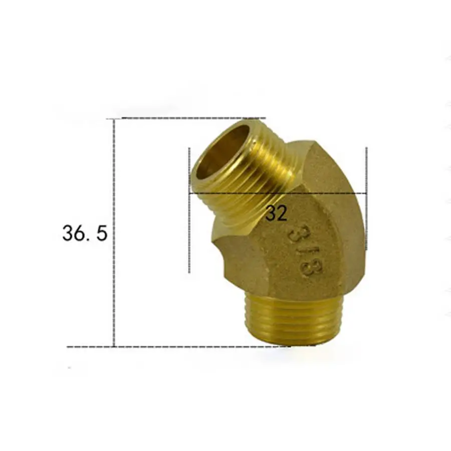 

3/8" BSPP Euqal Male Brass 45 Degree Elbow Pipe Fitting Coupler Connector Water Gas Oil