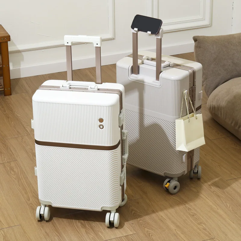 Aluminium-Trolley-Koffer mit Zuggriff, große Kapazität, flugzeugtauglich, mit Zahlenschloss