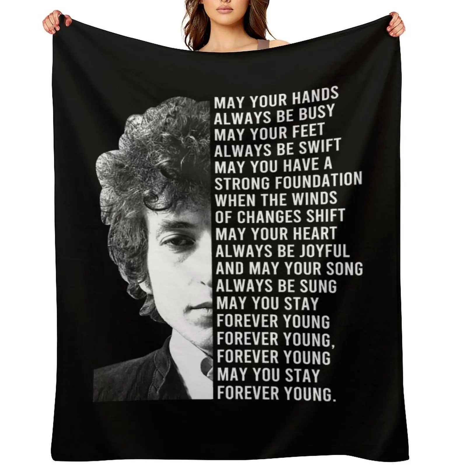 

Forever Young Lyrics Throw Blanket Hairy Cute Plaid Furrys anime Blankets