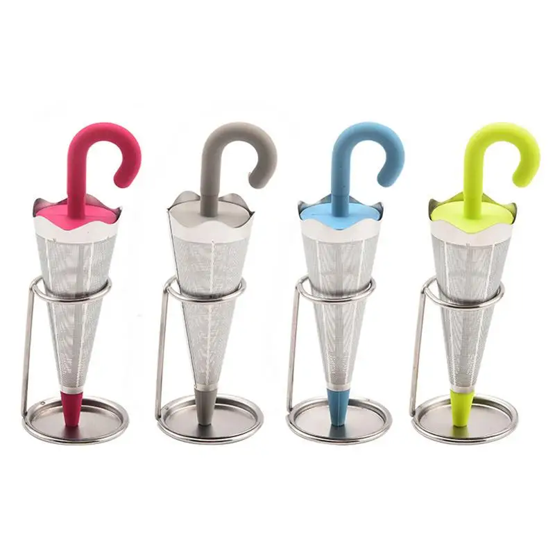 

Stainless Steel Spice Tea Loose Leaf Tea Infuser Cute Umbrella Tea Strainer Mesh Infuser Tea Filter Strainers Kitchen Tools