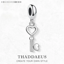 Fashion Hot Heart Key Pendant Dangle Charm For Women New 925 Sterling Silver Love Romantic Gift