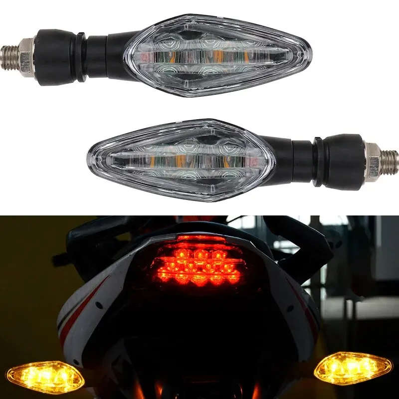 Motorcycle Turn Signal Light Amber Indicator Universal Waterproof Motorbike Scooter Warning Rear Tail Lights Running Lamp Access