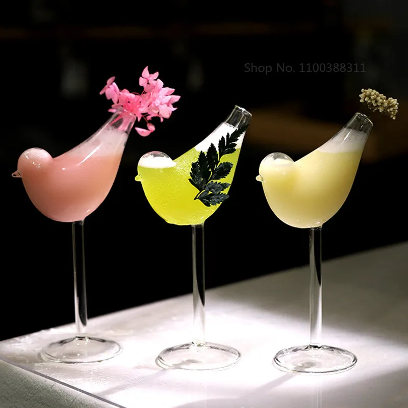 150Ml Bird Cocktail Goblet Glasses Champagne Glass Creative Molecular Smoked Party Bar Drinking Cup Wine Juice Cup