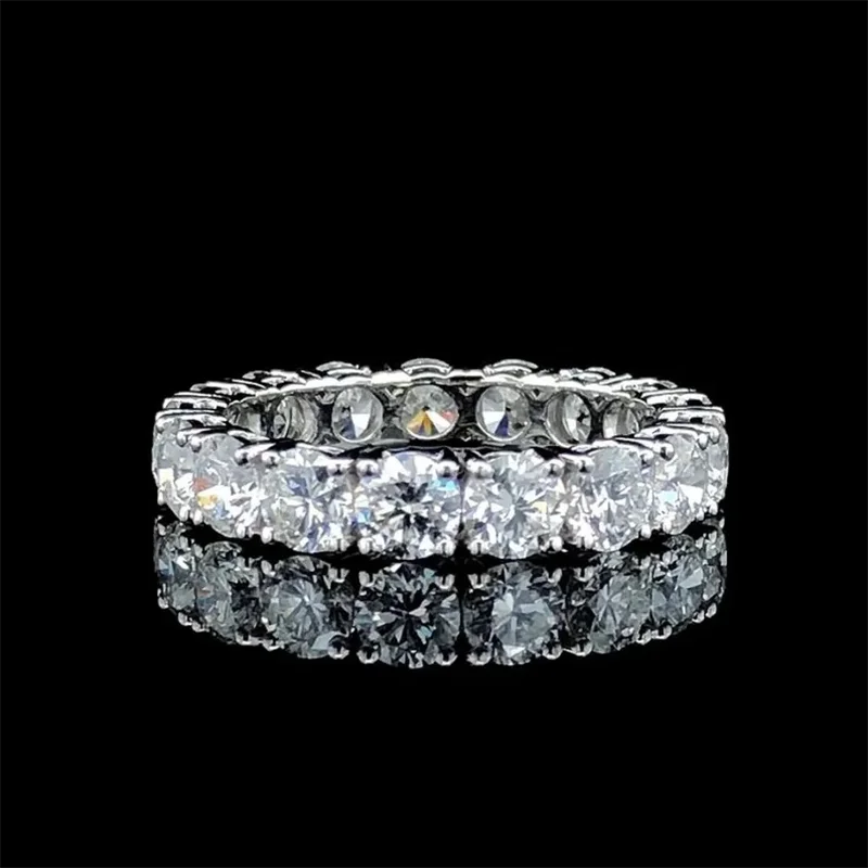 

2,9 мм/4,3 мм DEF/VS VVS круглой огранки HPHT, выращенный в лаборатории бриллиант, серебро 925 пробы, обручальное кольцо, подарок для нее