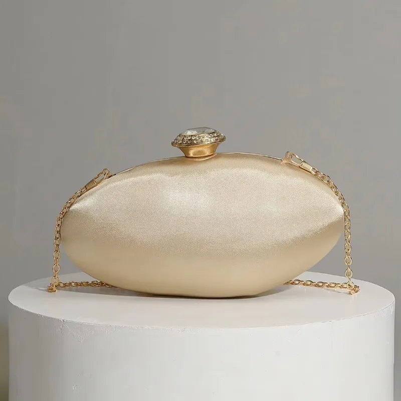 Retro New Chinese Cheongsam Clutch Bag Satin Wedding Dinner Bag Shoulder Chain Bag