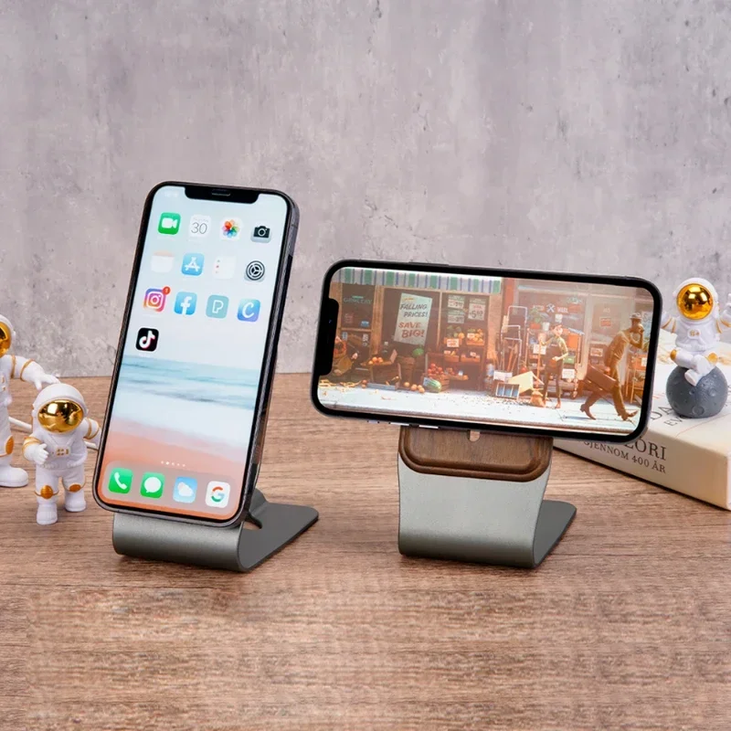 Wireless Charging Rack for iPhone, Real Wood Charging Stand, Universal Quick Base, Mobile Charging Dock, Sleek Charger