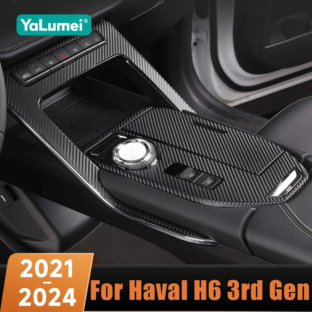 

For Haval H6 3rd Gen GT 2021 2022 2023 2024 HEV PHEV Stainless Car Center Console Gear Shift Panel Cover Srickers Accessories