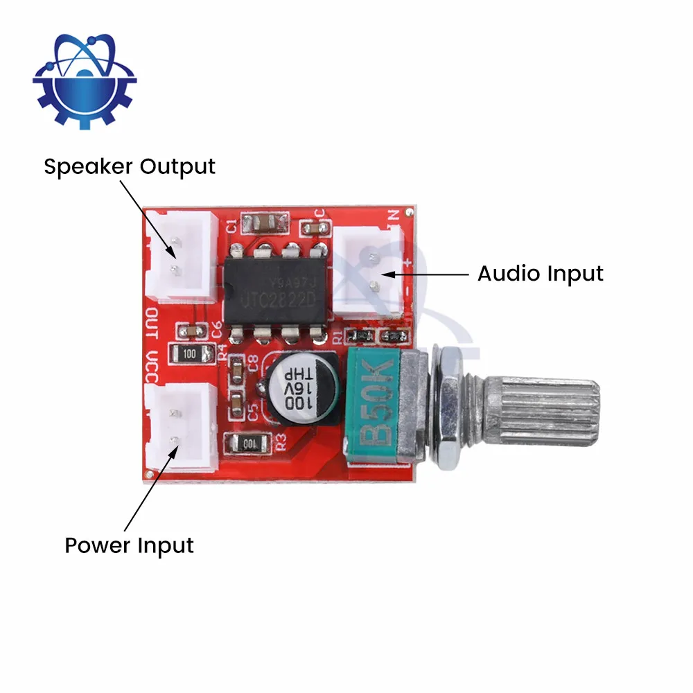 Papan Amplifier BTL Mono UTC2822, DC 1.8, daya Preamplifier 12V