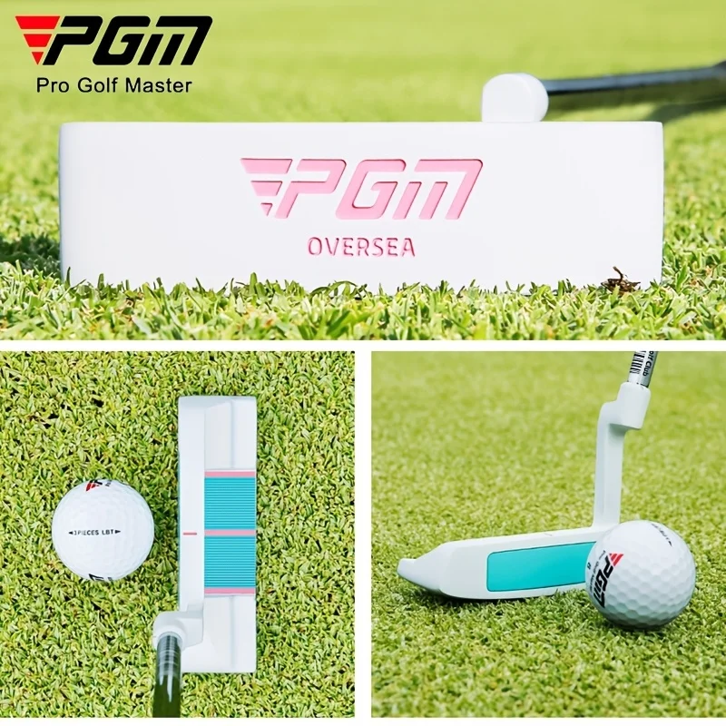 Beginner's golf putter with low CG and grooved face, offering high forgiveness and stable swing,