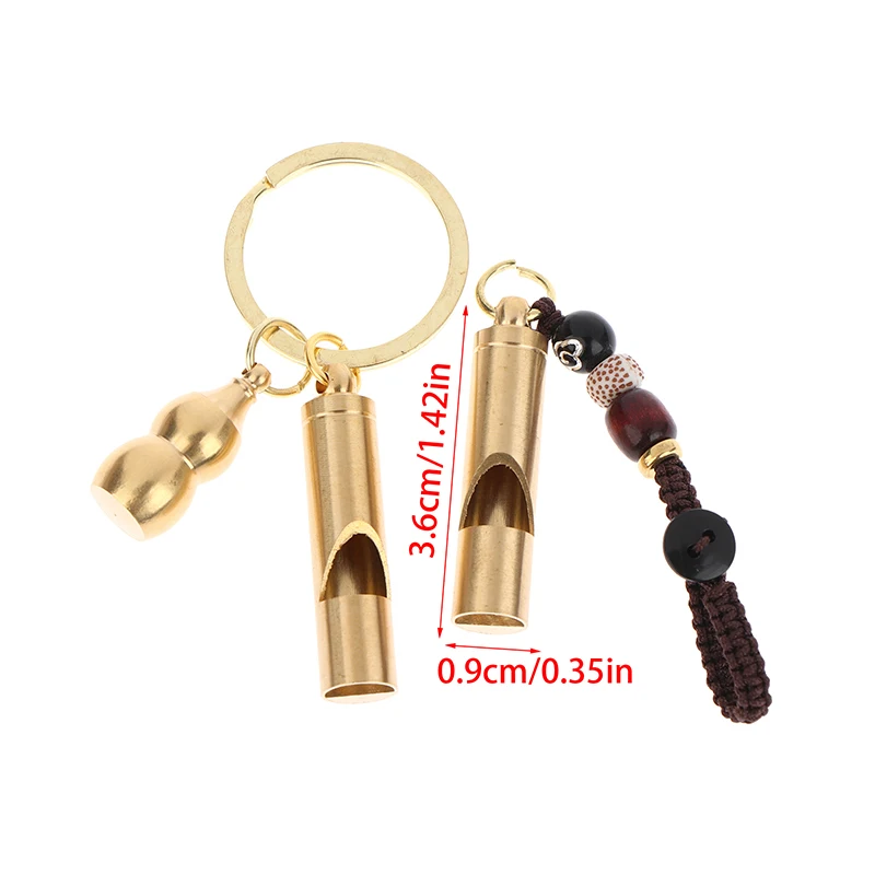 Apito de sobrevivência de emergência de latão, chaveiro portátil de alto decibel, ferramentas ao ar livre, apito para treinamento de árbitro, acampamento, caminhadas, 1 peça