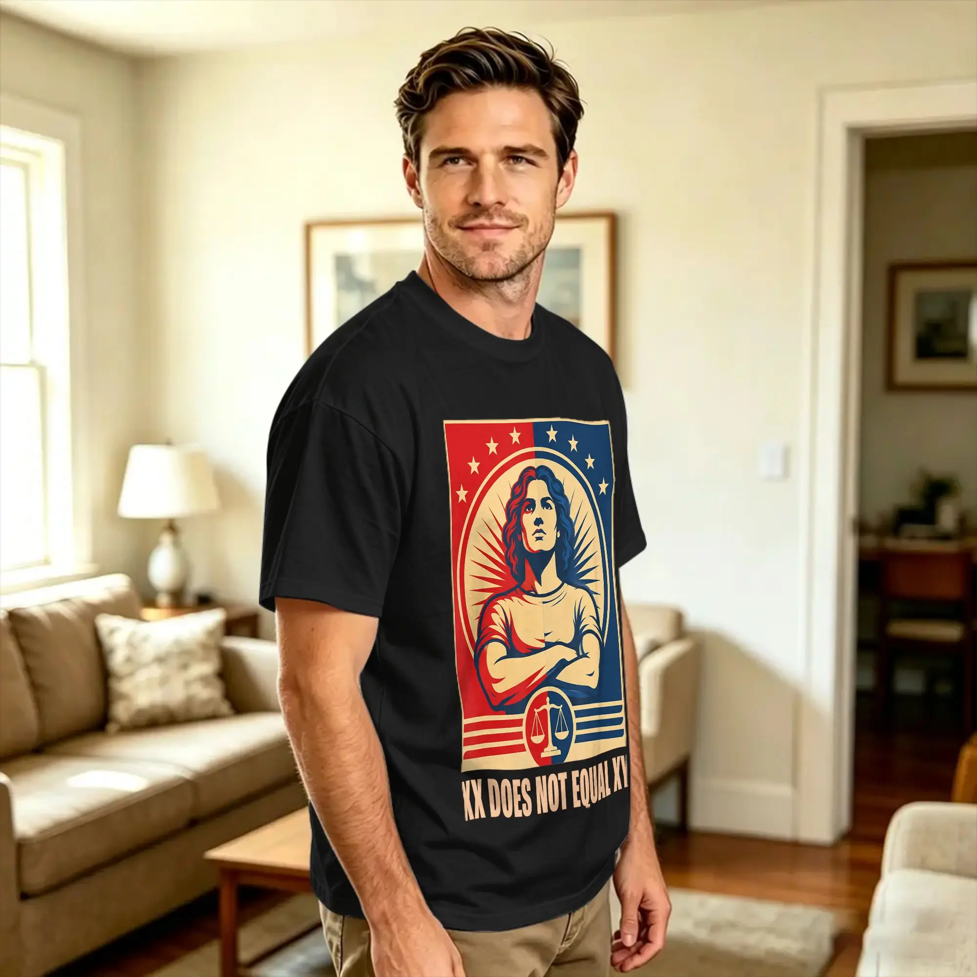 Men's XX Does Not Equal XY T Shirts  Cotton Tees Summer Y2K Basic Short-Sleeve T-Shirt O Neck Hippie Printed Tshirt