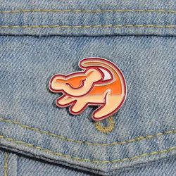 Baby Lion Enamel Pins Custom Animal Brooches Metal Lapel Badges Classic Cartoon Movie Jewelry Gift for Fans Kids Friends