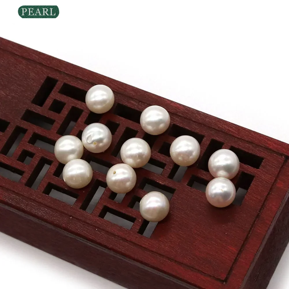 

100% Natural Freshwater Pearl Beads Half Hole Round Beads Jewelry Making DIY Fashion Women Bracelet Necklace Accessories