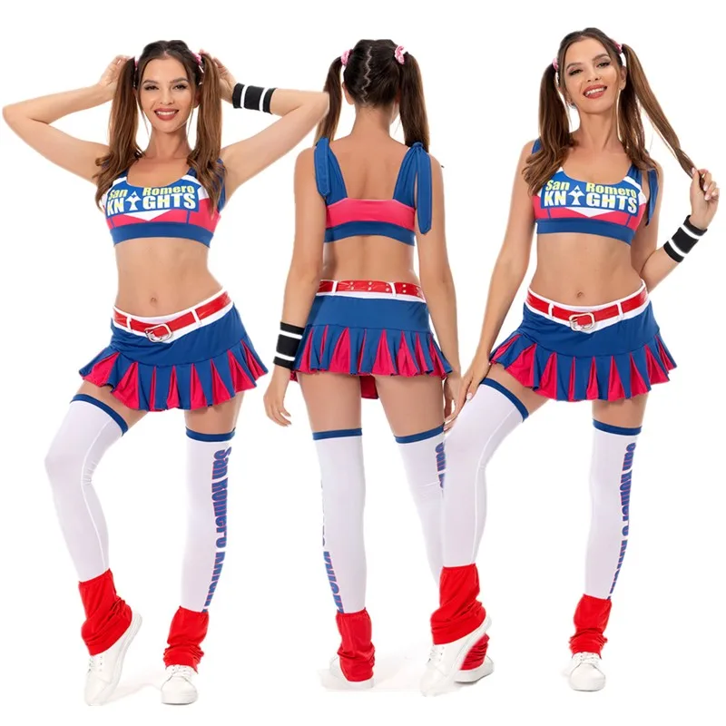 Anime Disguise Lollipop Chainsaw Juliet Starling Cosplay Costumes Women Girls Cheerleading Dress Halloween Carnival Party Suit