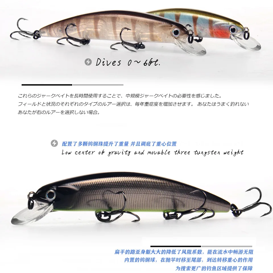 Bearking M109 11cm 17g Dive 1.5m super weight system long casting SP minnow New model fishing lures hard bait quality wobblers view 3