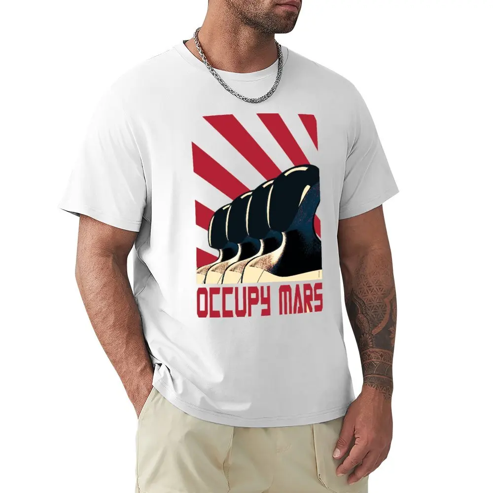 Occupy Mars for Sale T-shirt Fresh Campaign  Funny Novelty Tees Classic Aactivity Competition USA Size