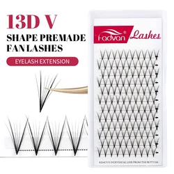 Fadvan Premade Wispy Fan Lashes 13D V Shape Eyelash Extension 0.07 Faux Mink Soft False Lash