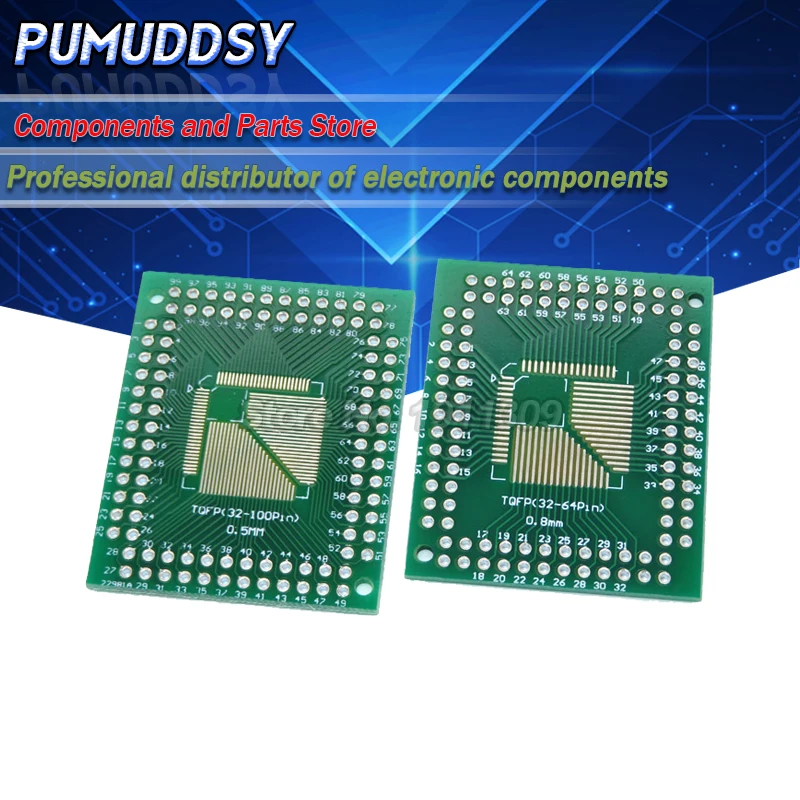 5PCS FQFP TQFP 32 44 64 80 100 LQFP to DIP Transfer Board DIP Pin Board Pitch Adapter