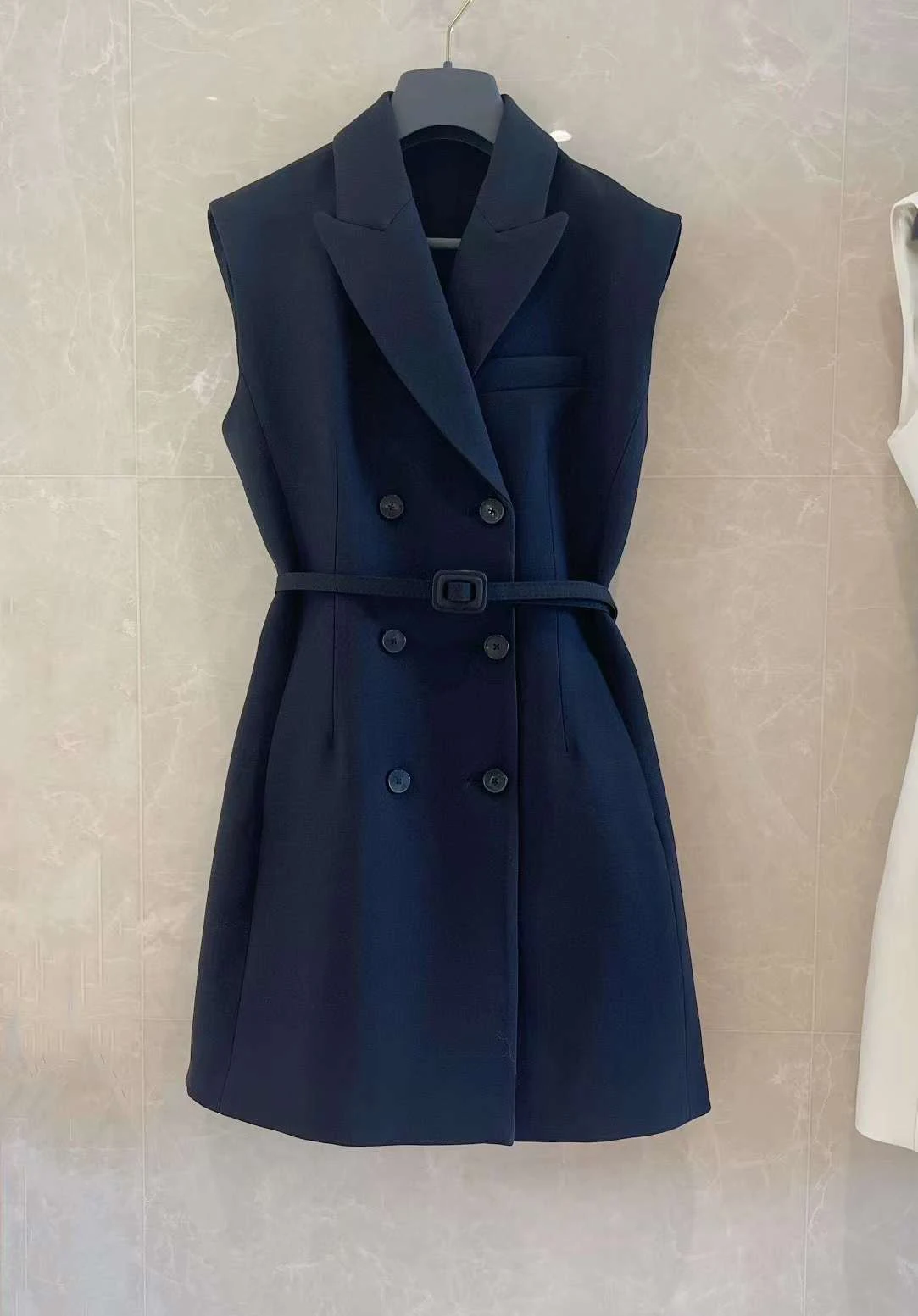 2024 Women's Clothing Double-breasted lapel belted dress Spring Summer New No.45