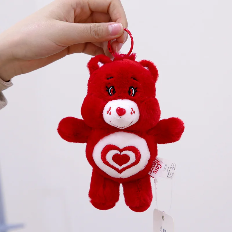 Kawaii Bear Plush Keychain Cartoon Small Animal Bag Pendant Cute Baby Mini Stuffed Doll Keyrings Soft Fun Toy Care Bear Keychain