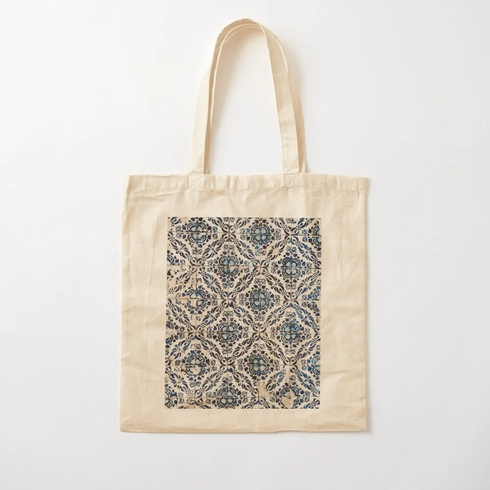 

Portuguese Azulejos I - Vintage Blue Hand Painted Tiles - Europe Travel photography by Ingrid Beddoes Tote Bag