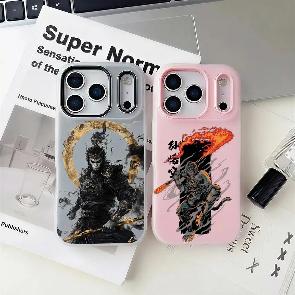 

Black Myth Sun Wukong Phone Case 2-in-1 Detachable Clear Case with Slot for Cards & Photos iPhone 12-17