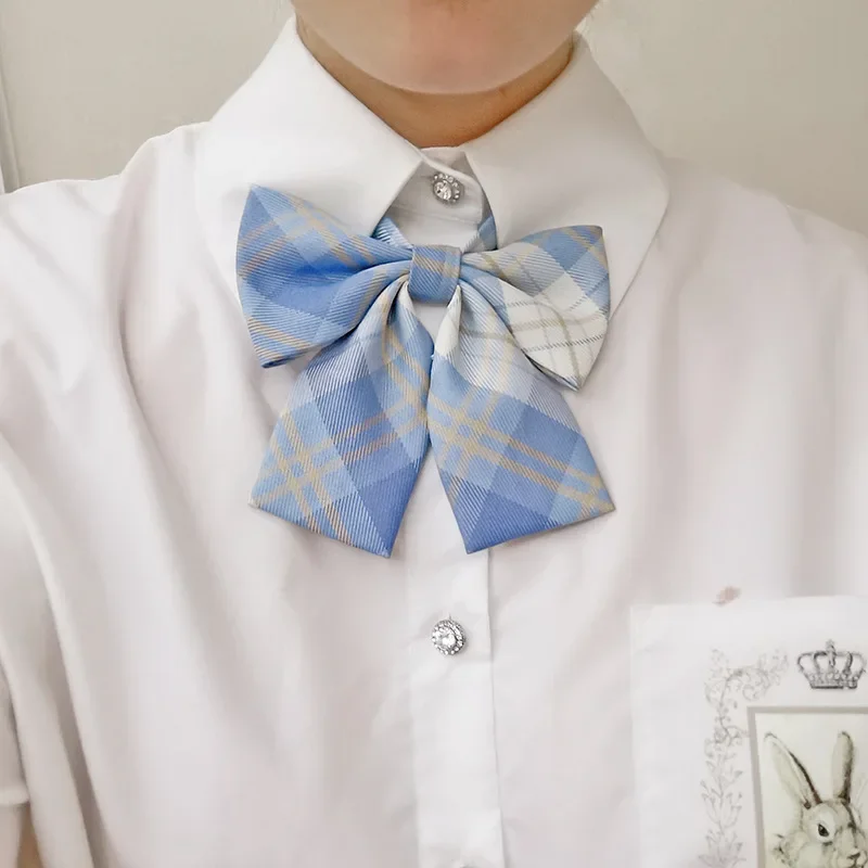 Women Collar Plaid Striped JK Bow Tie Ladies Bow Tie School Shirt Accessories for Girls