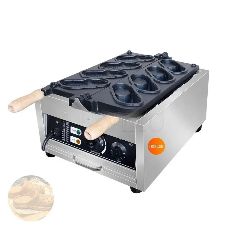 

Вафельница из нержавеющей стали в форме кроксов - антипригарная, с 3D-отверстиями, для приготовления вафель и блинчиков с забавным рисунком обуви для детей