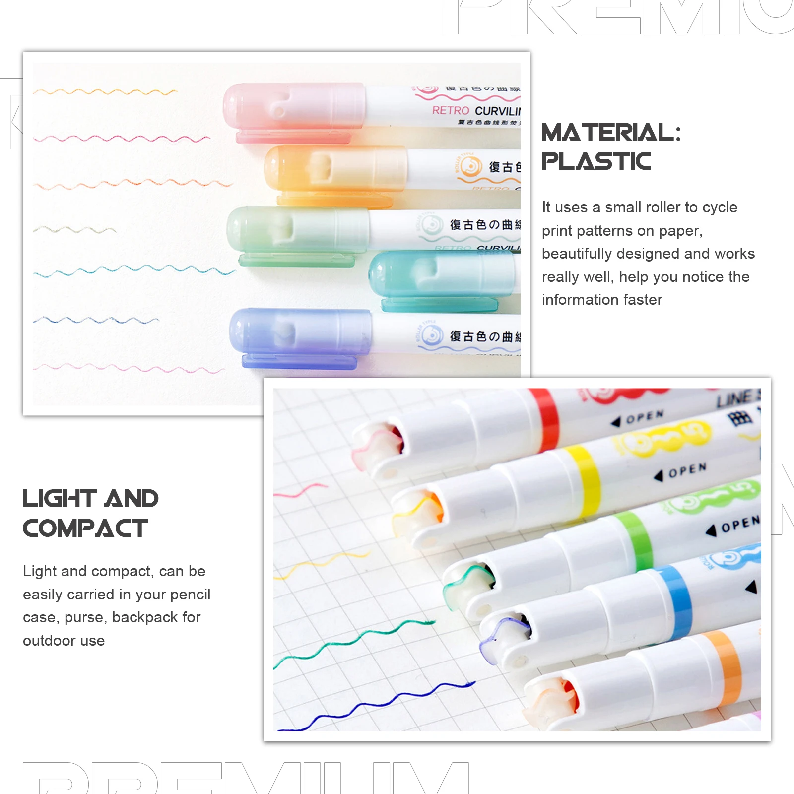 

3 Pcs School Supplies Marker Pen Child Colorful Pens Thin Plastic Drawing Marking for Sewing