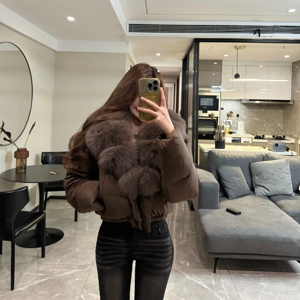 

Down Jacket Woman Lightweight Padded Jackets Women's Winter Down Jacket Down Coats and Parks Real Fur Coat Short Jacket with Fur