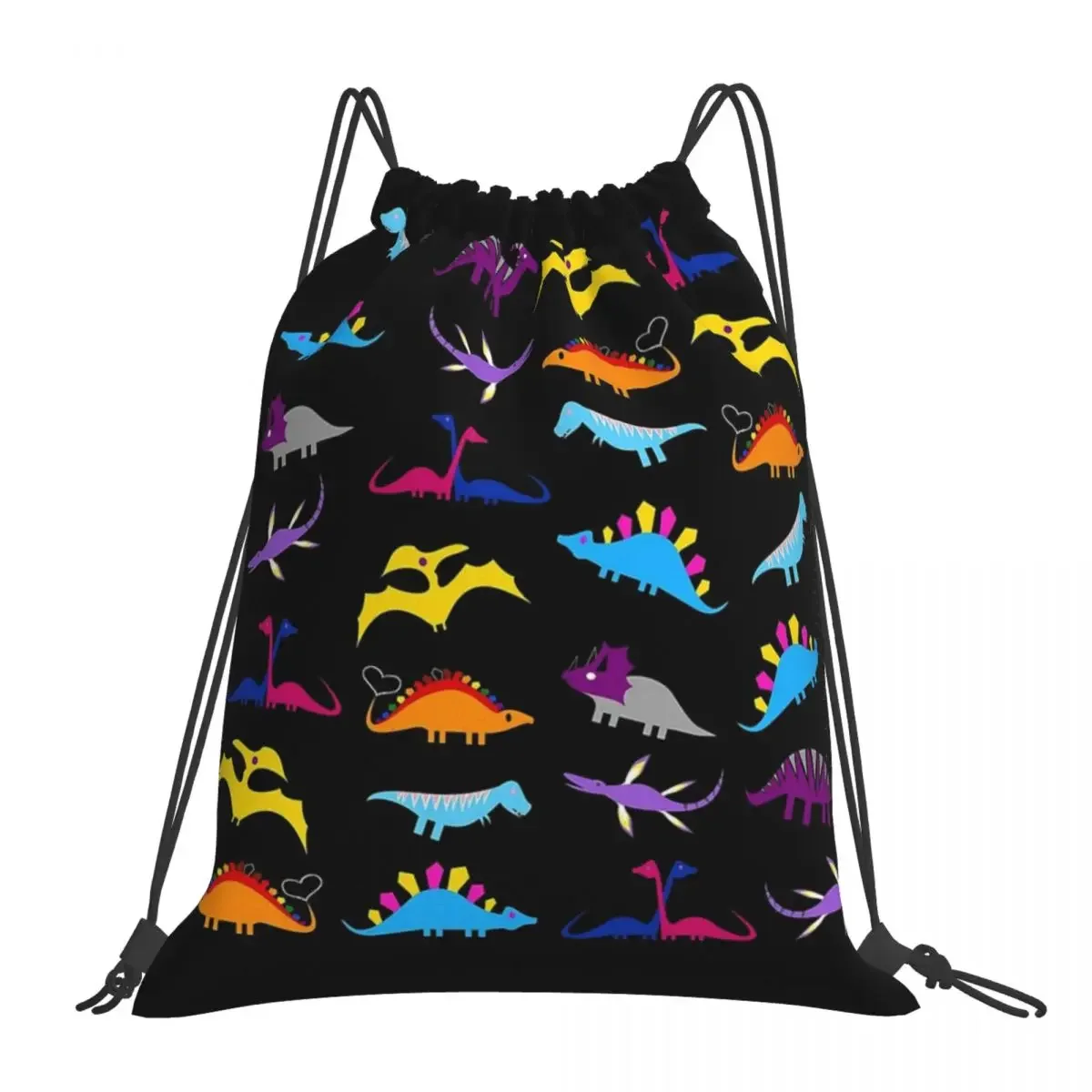 

Pridinos Queer Dinosaurs Pattern V2 Backpack Portable Drawstring Bags Drawstring Bundle Pocket Sundries Bag For Man Woman School