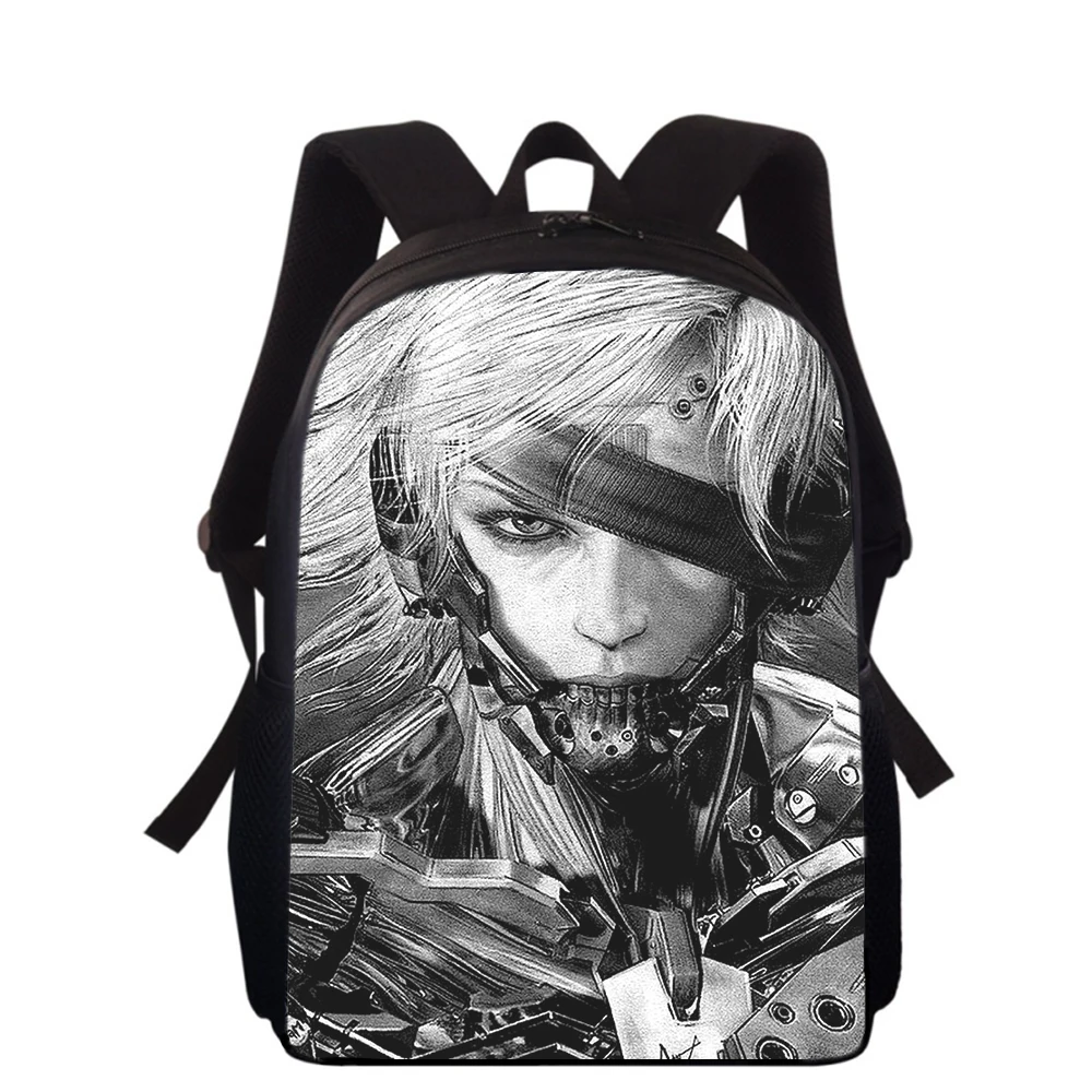 Metal Gear Rising Primary School Bags para crianças, impressão 3D, sacos para meninos e meninas, mochila, estudantes, sacos de livros, 16"