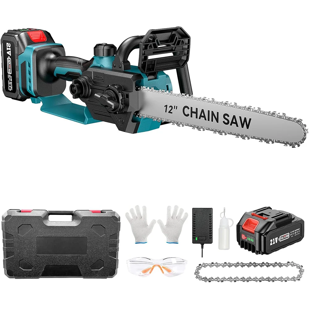 SEESII 12-Inch Brushless Electric Chainsaw Cordless Chain Saw Firewood Tree Cutting Garden Pruning Power Tools For Makita 18v