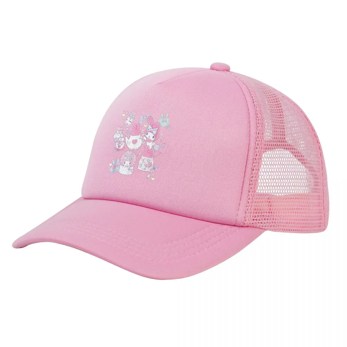 Adult My Melody Tea Party With Friends Trucker Hat Mesh Baseball Cap Snapback Caps Hats Sun Caps Adjustable Sports Cap Summer