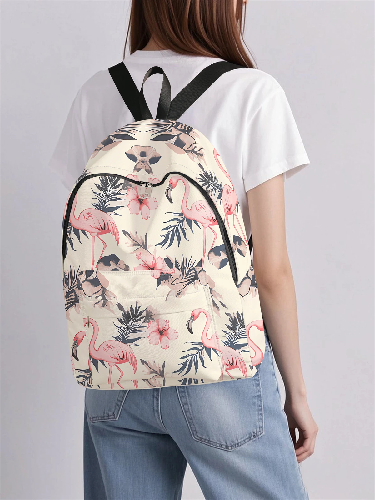 حقيبة ظهر بنمط فلامنغو، إصدار جديد 2025، حقيبة ظهر كاجوال للسفر، حقيبة ظهر كاجوال خفيفة الوزن وبسيطة للسفر #2