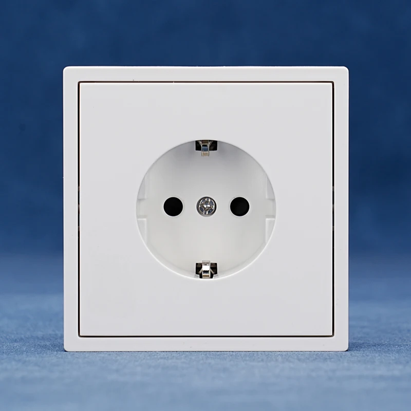 

Wall Modern Single Schuko Socket EU Standard 80*80 Large PC Board Sockets 250V~ 16A