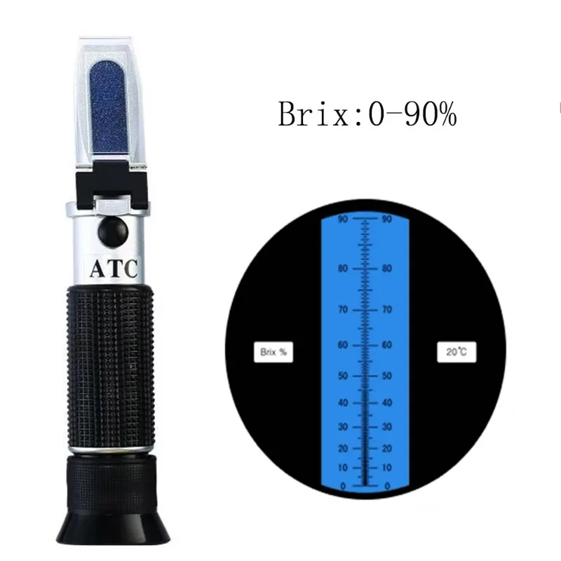 

0-90% Brix Refractometer Fruit Juice Hand Held Brix Meter Refractometer 0-90% with Low Price