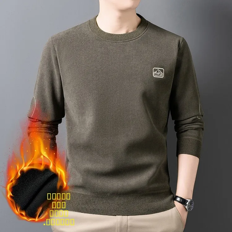 

Winter Knitted Sweater Midlife Stripe Pattern Long Sve f High Collar Polyester Fiber Ciwalk Inner Wear Non-deformable