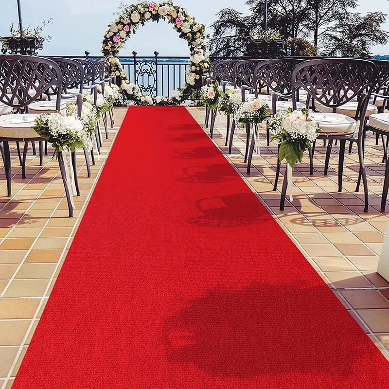 Luxurious 100m Red Carpet Wedding Carpet Custom Length Aisle Runner Indoor Outdoor Decoration Carpet Event Party Wedding Rug