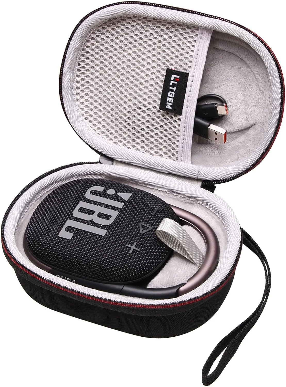 LTGEM Case Compatible with JBL Clip 4 Portable Mini Bluetooth Speaker, Black(Case Only)