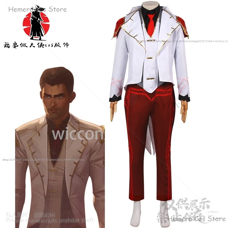 Silce-Manteau d'Uniforme de Cosplay Lol Arcane pour Homme et Femme, Perruque Trempée, Jeu d'Anime, ixd'Halloween et de Noël, Roleplay Personnalisé