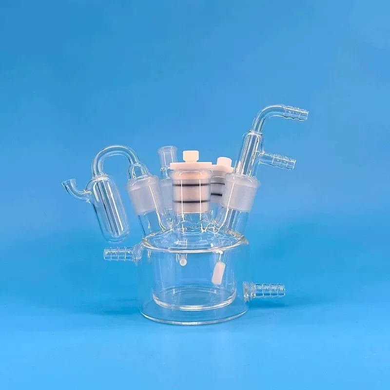 50/100ml single-layer and double-layer water bath sealed five mouth electrolytic cell for redox experiment electrolytic cell