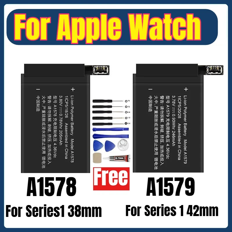 

A1578 A1579 Watches Batteries for Apple Watch Series1 38mm Series 1 42mm Battteries A1553 A1802 A1554 A1758 A1803 +Free Tools