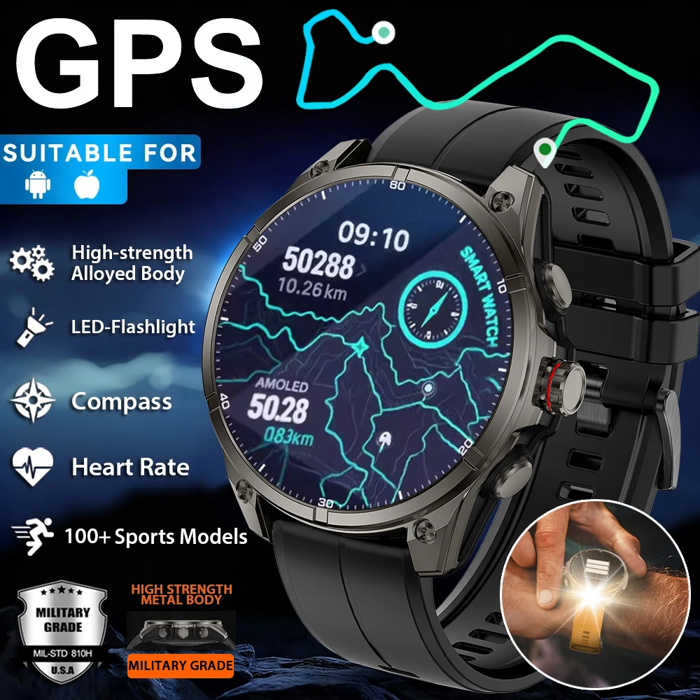 

New T-Rex3 Ultra 670mAh Battery Smart Watch Built in GPS Compass 10ATM Waterproof Sports tracker Outdoors Military Smartwatches