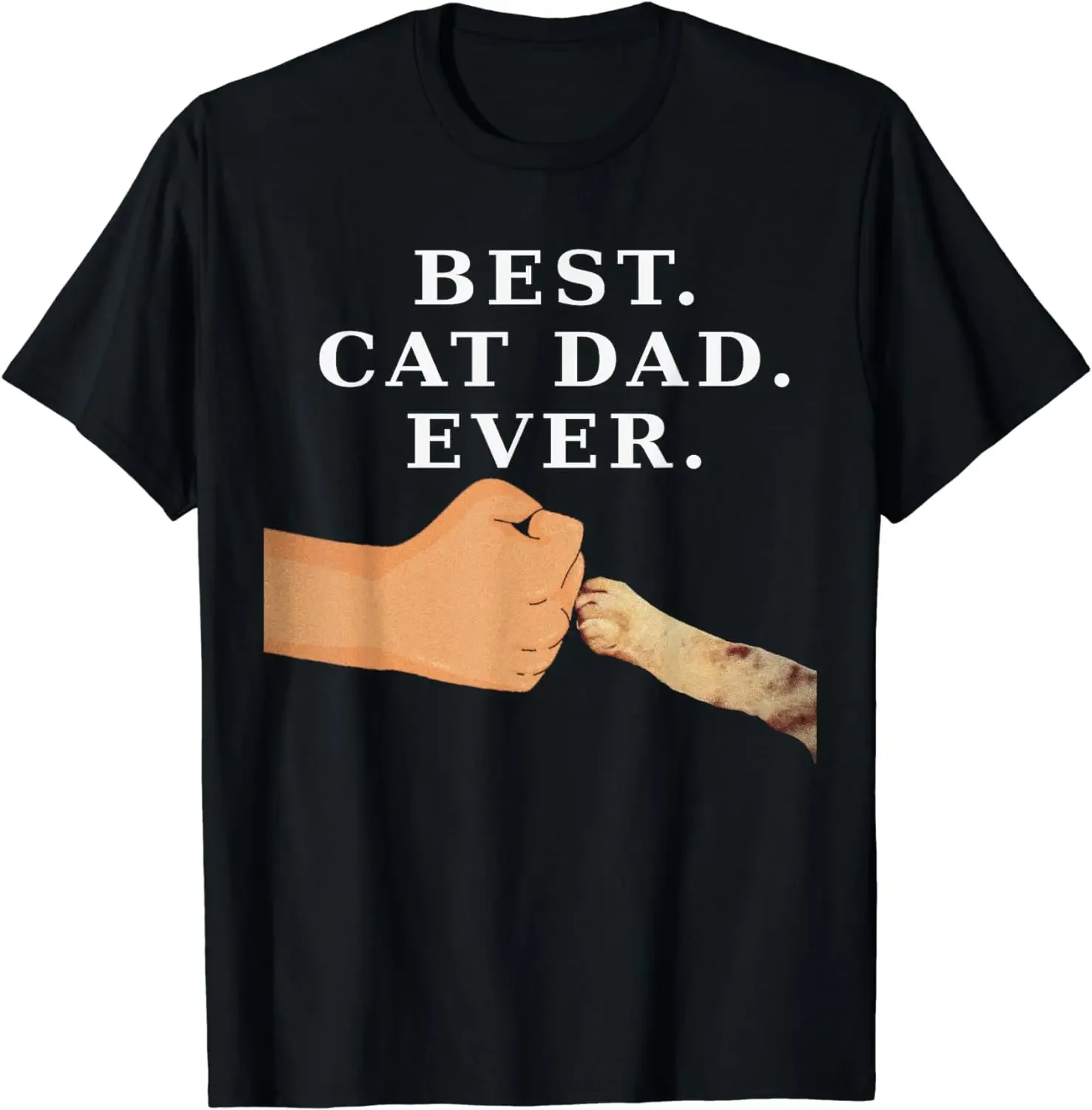 Best Cat Dad Father & Kitty Paw Fist Bump T-Shirt