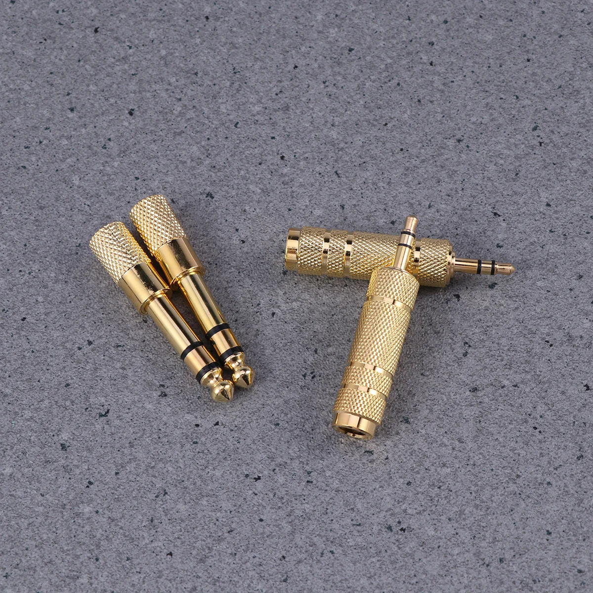 6 in 1 3.5mm 6.35mm Audio Jack Adapter Gold Plated Connectors Solid Brass Copper for Audio Equipment Microphone Golden
