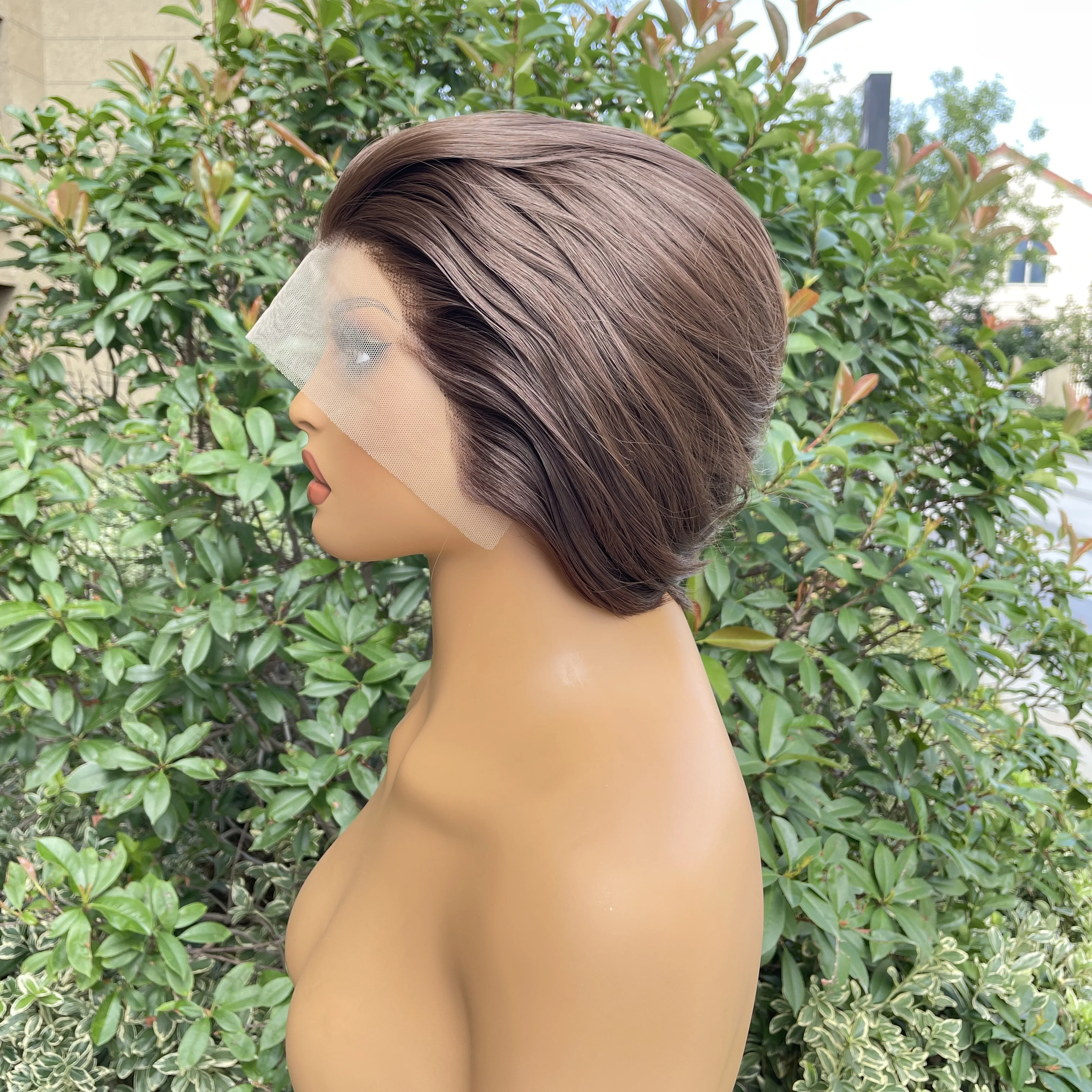 

Короткие парики для косплея боб для женщин, пик Вдова, светло-коричневые синтетические парики для мужчин, 13x4, парики спереди, плотность 150%, бесклеевые