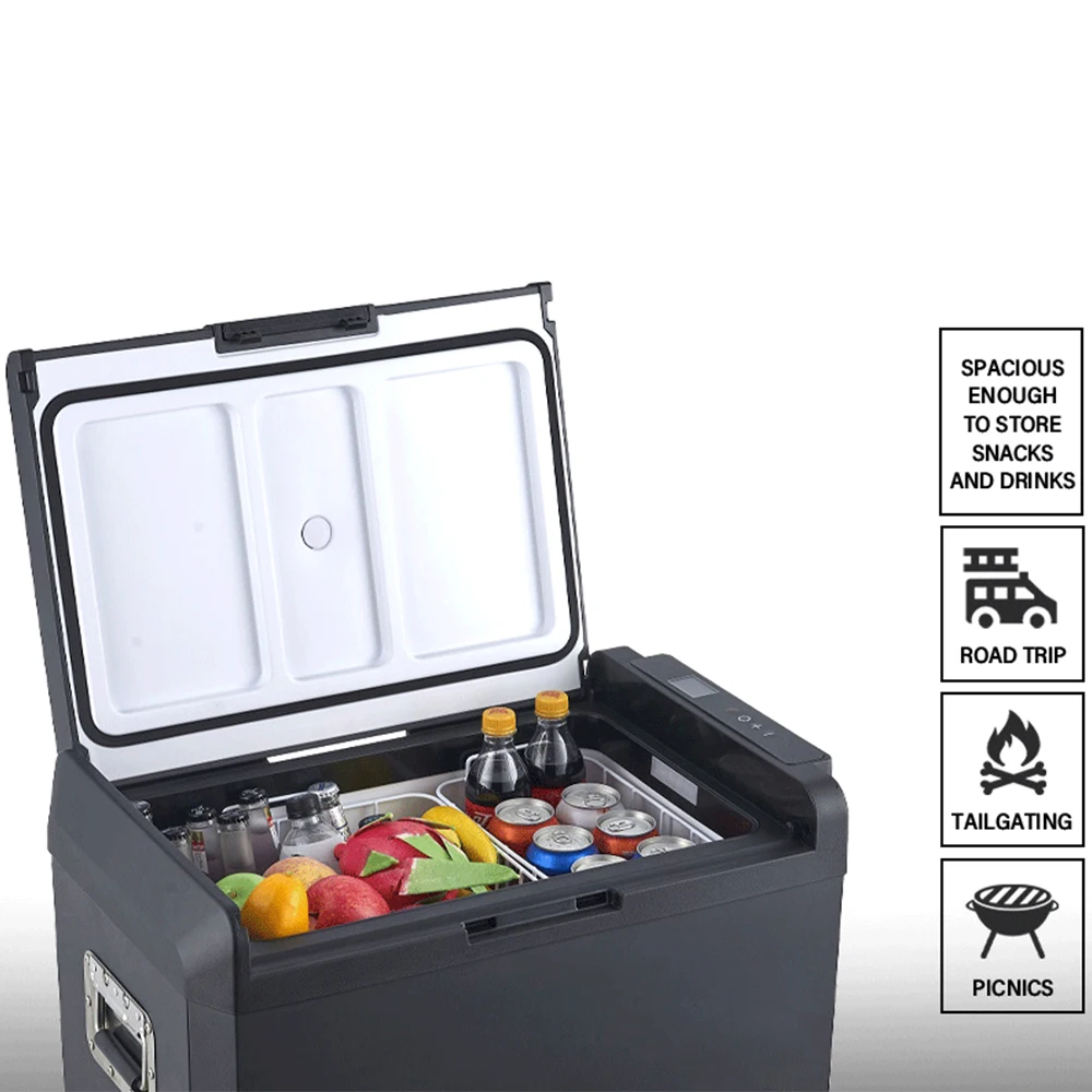 2024 Hot Sale 75L/95L Black Refrigerator Car Camping Absorption Portable Mini Refrigerator for Touring car